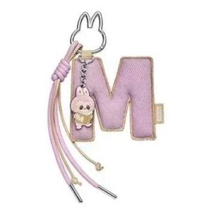 Pink Keychain with Labubu Charm